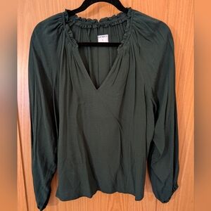 Old Navy Women's Green V-Neck Blouse